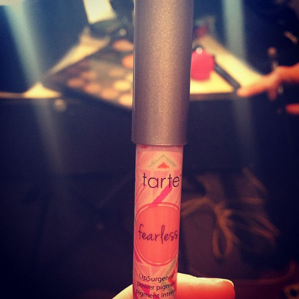 April 16: Theme of the day fearless pink #lovinthislip thx @nikkilawson_makeup ❤️💄@tartecosmetics
